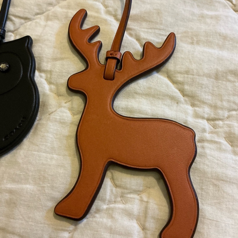 Coach Tan Reindeer Bag Charm - Picture 3 of 4